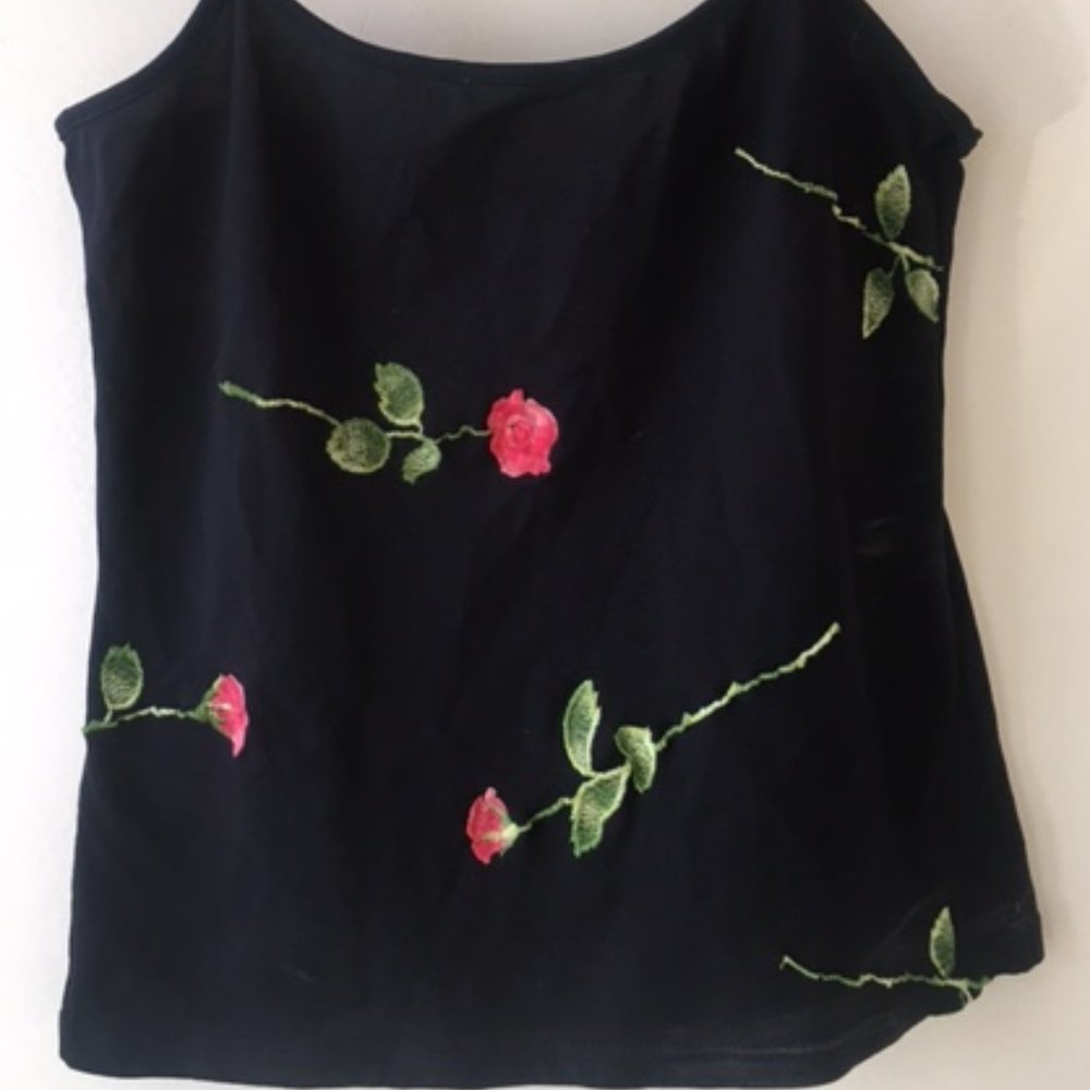 Pretty Rose Embroidered Tank Top